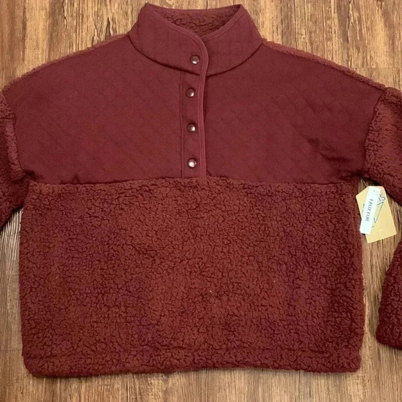 Thereabouts Girls Faux Fur Pullover Jacket Burgundy Plus Size Size 22.5, 3XL - Picture 3 of 12